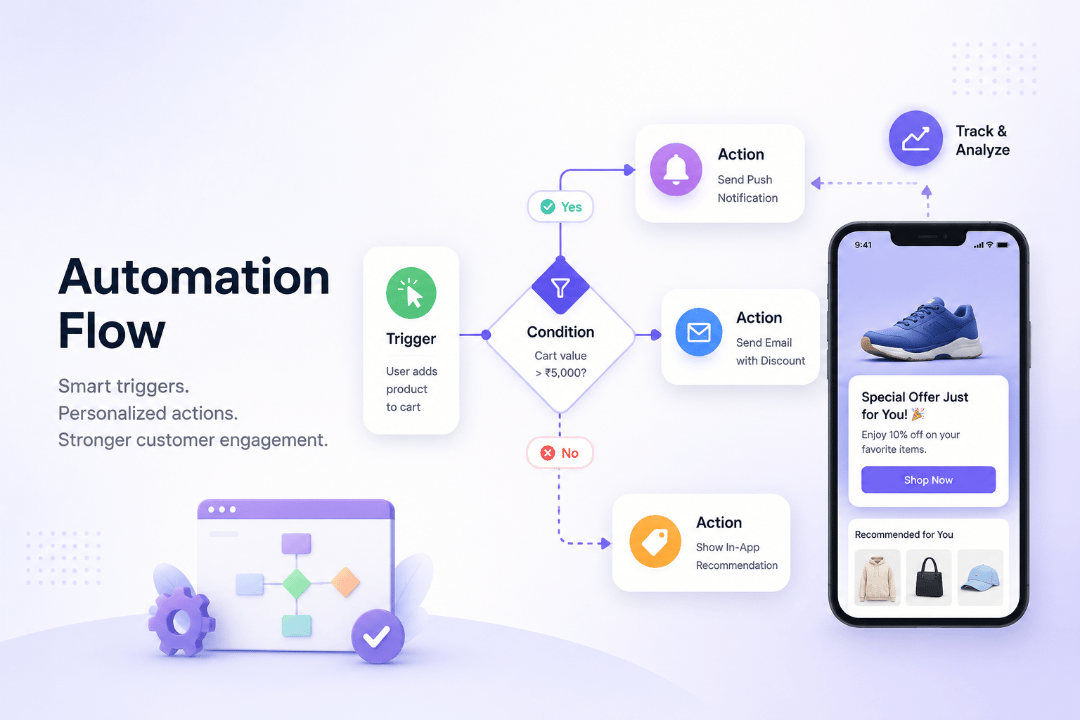 أتمتة تطبيق Shopify المحمول: تشغيل الإجراءات في الوقت الفعلي