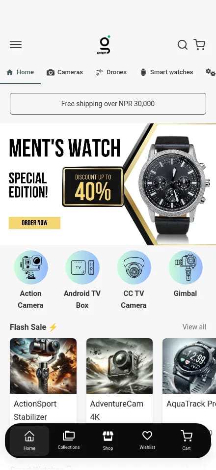 Evlop mobile app storefront preview