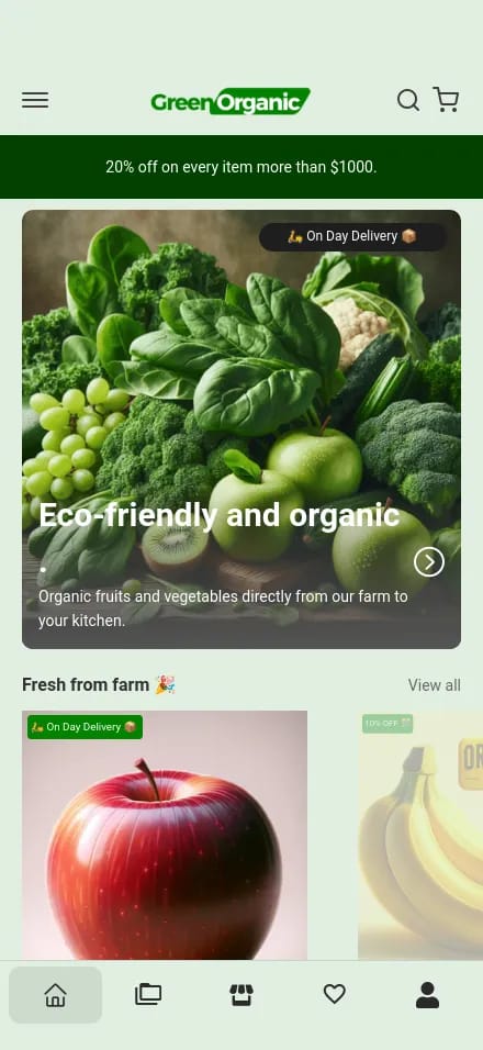Evlop mobile app storefront preview