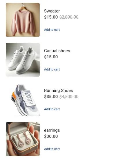 Products List preview