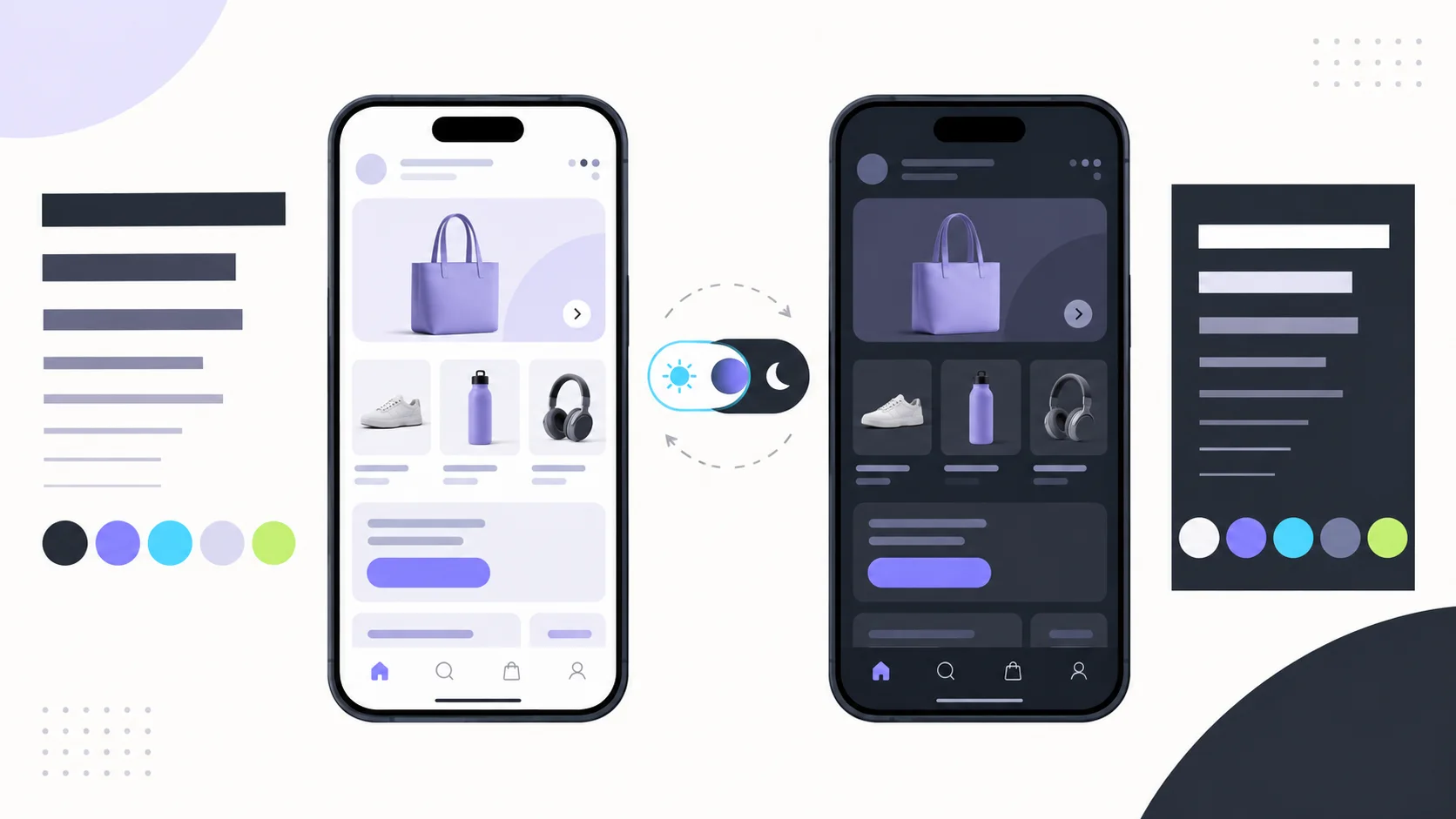 设计您的 Shopify 移动应用：在 Evlop 中自定义字体、配色与深色模式
